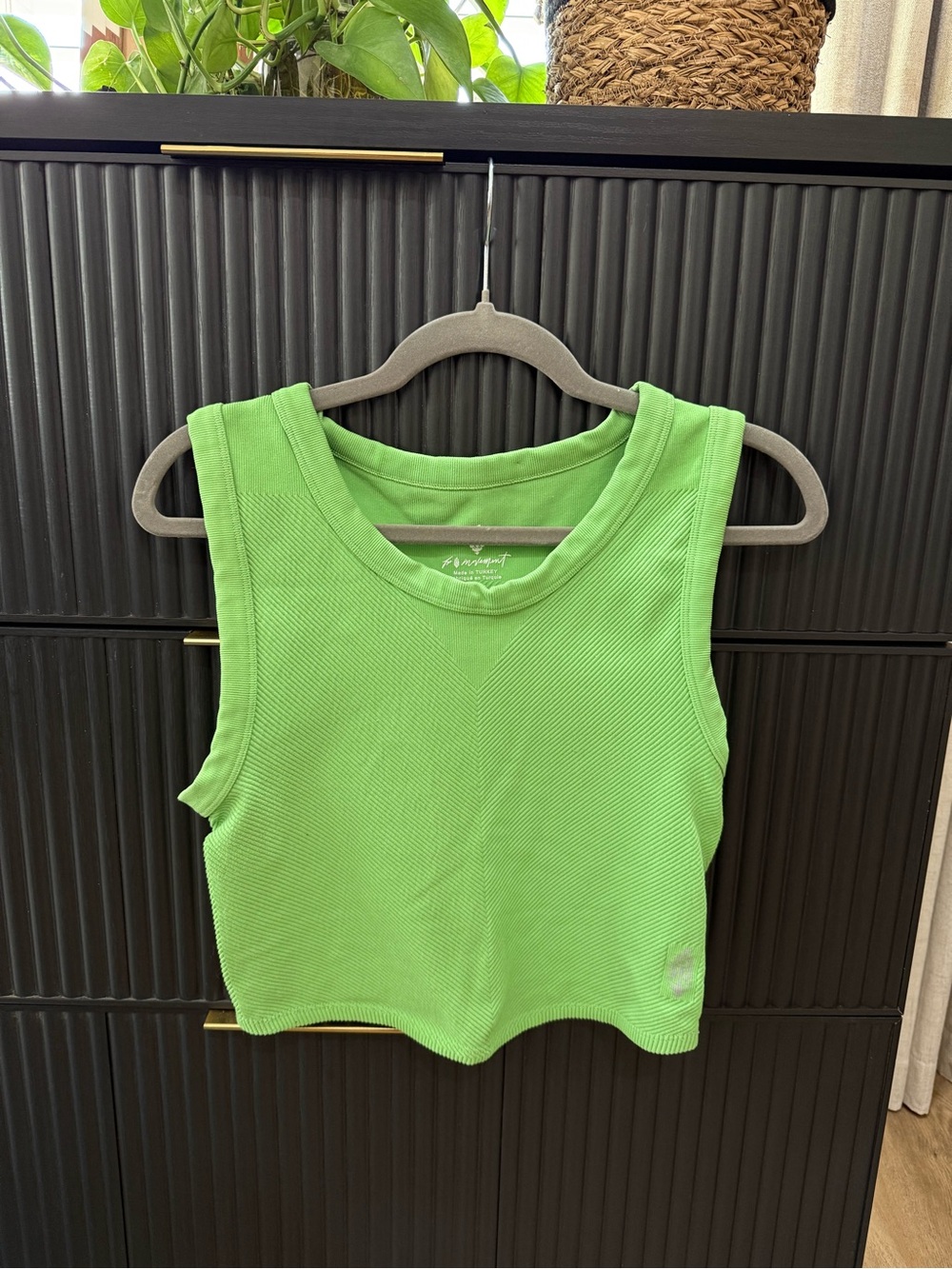 FP Movement by Free People Lime Green Ribbed Cropped Tank
